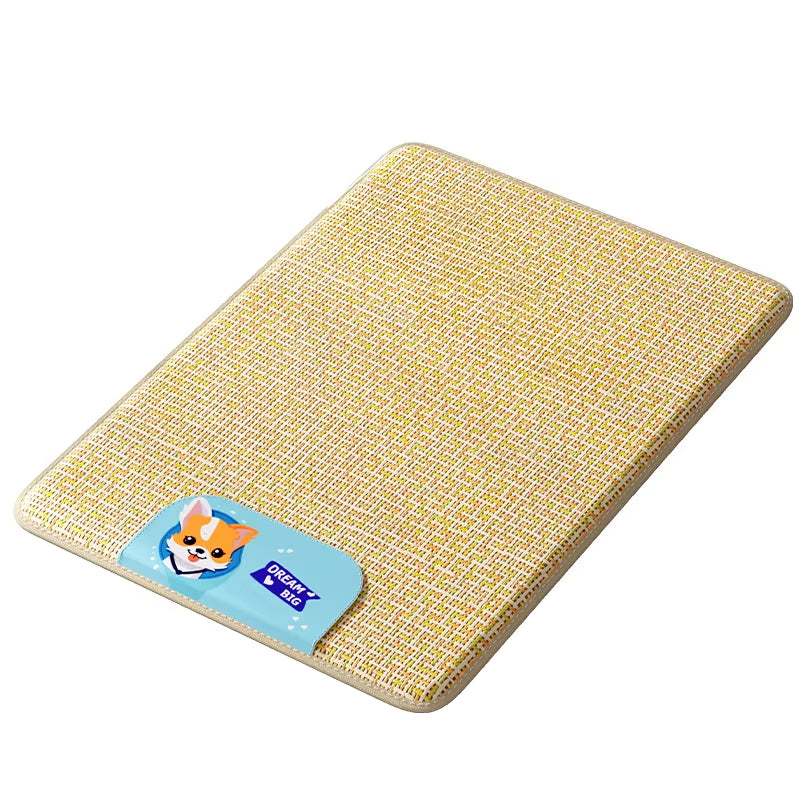 Natural Weave Pet Summer Cooling Mat for Cats and Dogs - Comfortable Bed for Home Use