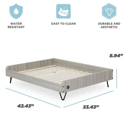 Asher Elevated Wooden Pet Bed with Mattress | Large to Extra Large | Greenguard Gold Certified