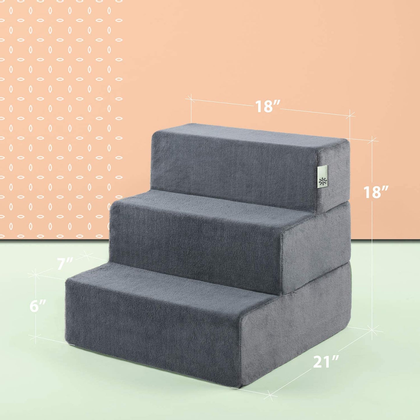 Zinus Medium Charcoal Pet Stairs, Ramp, and Ladder