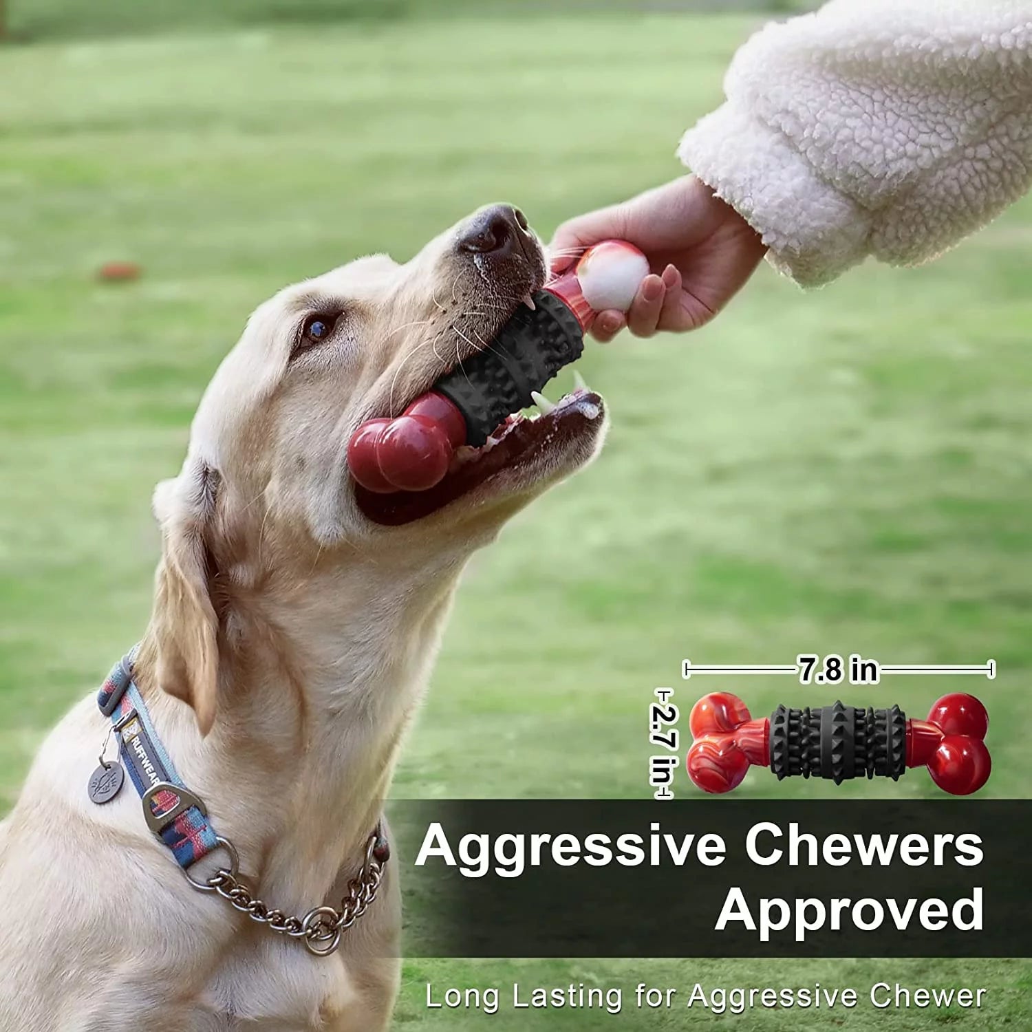 Indestructible Dog Bone Toy for Aggressive Chewers - Interactive Chew Toy for Medium to Large Dogs by Dinosam