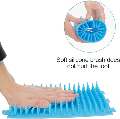 Dog Paw Cleaner Medium Cup,Portable Pet Paws Cleaning Cups, Silicone Brush Dog Paw Cleaning Cup for Dirty and Muddy Paw Cleaner-Washing for Cat,Small and Medium Dog Paw, Must-Have Tool for Pet (Blue)