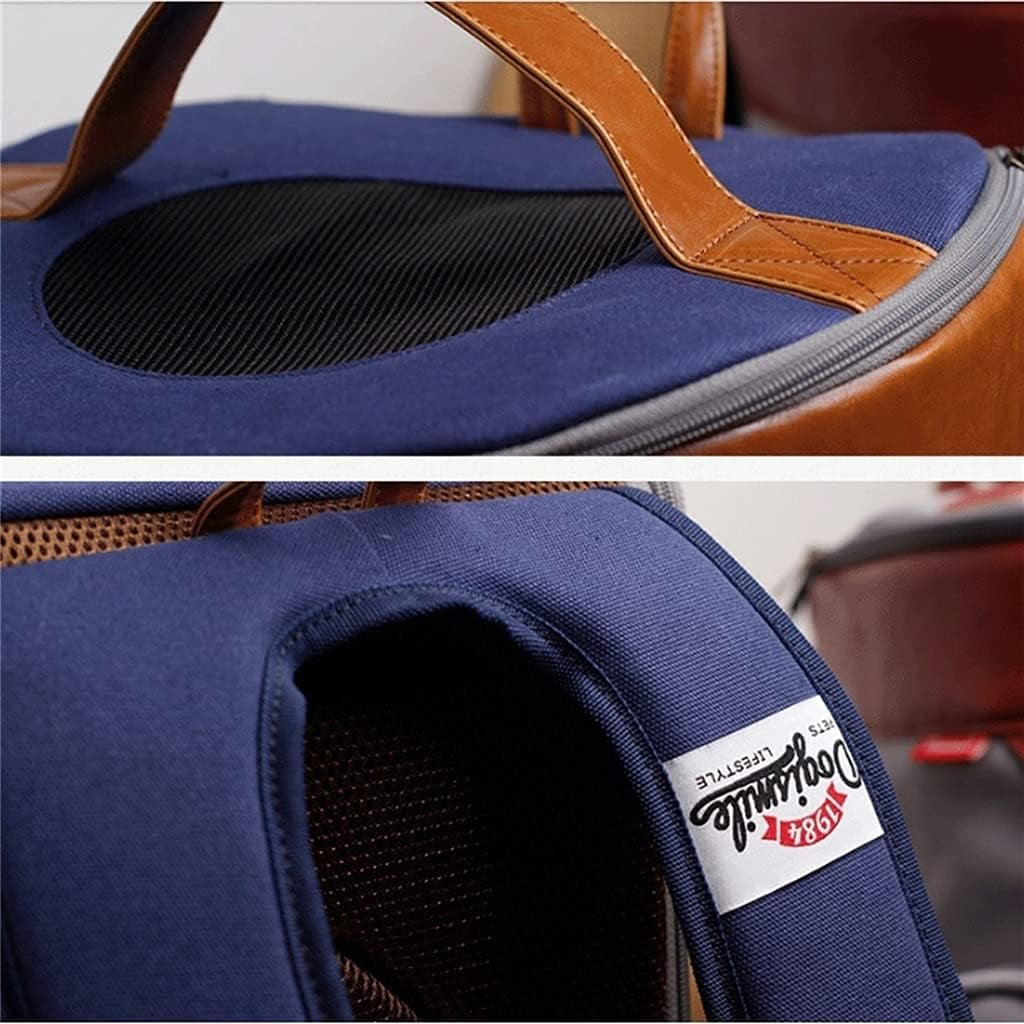Portable Travel Pet Backpack - Breathable Pet Carrier for Cats and Dogs (Color: Blue)