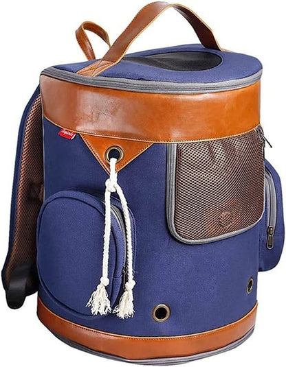 Portable Travel Pet Backpack - Breathable Pet Carrier for Cats and Dogs (Color: Blue)